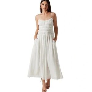 ASTR The Label Andrina Smocked Midi Dress